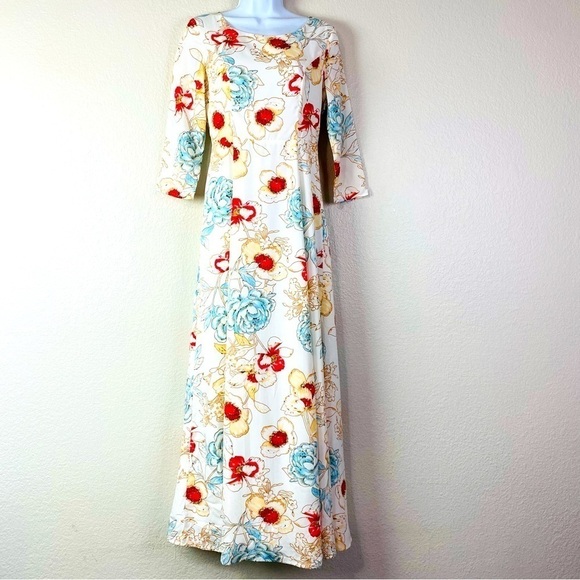Roolee Spring Floral Maxi Dress Size S - Picture 3 of 12